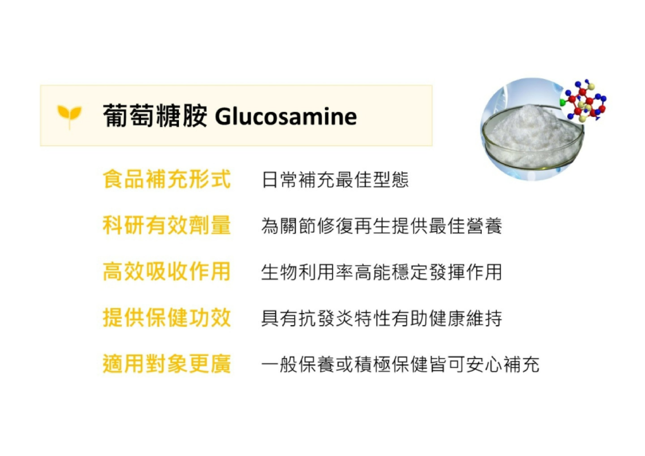 葡萄糖胺 5 大特點 · 科學實證深度